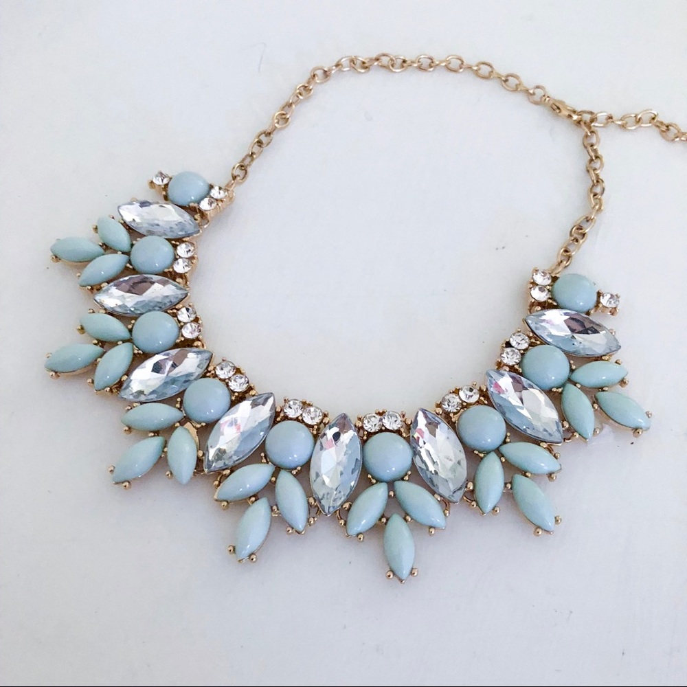 Mint & Crystal Statement Necklace